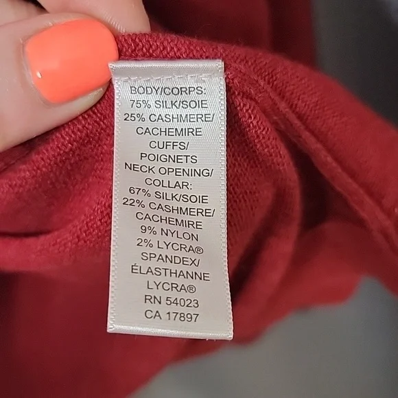 Banana Republic Silk Cashmere 1/2 Zip Sweater Size XL - Picture 5 of 6